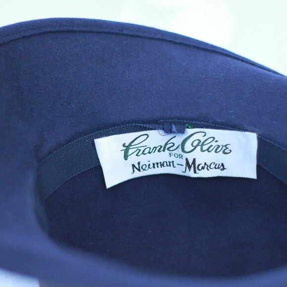 Frank Olive for Neiman-Marcus 60's 70's Navy hat - Picture 5 of 5